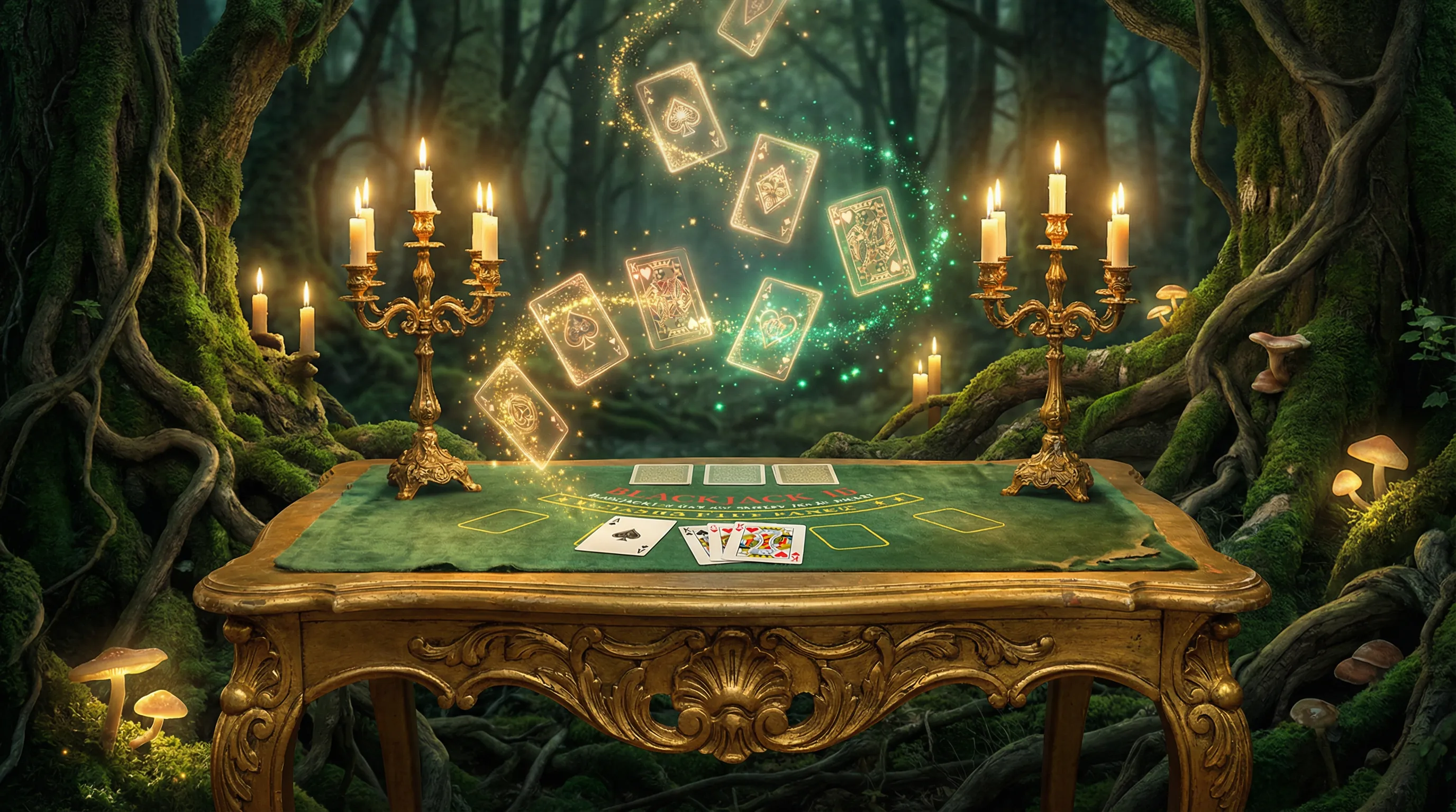 Mesa de blackjack encantada com cartas mágicas no Superbet Entrar